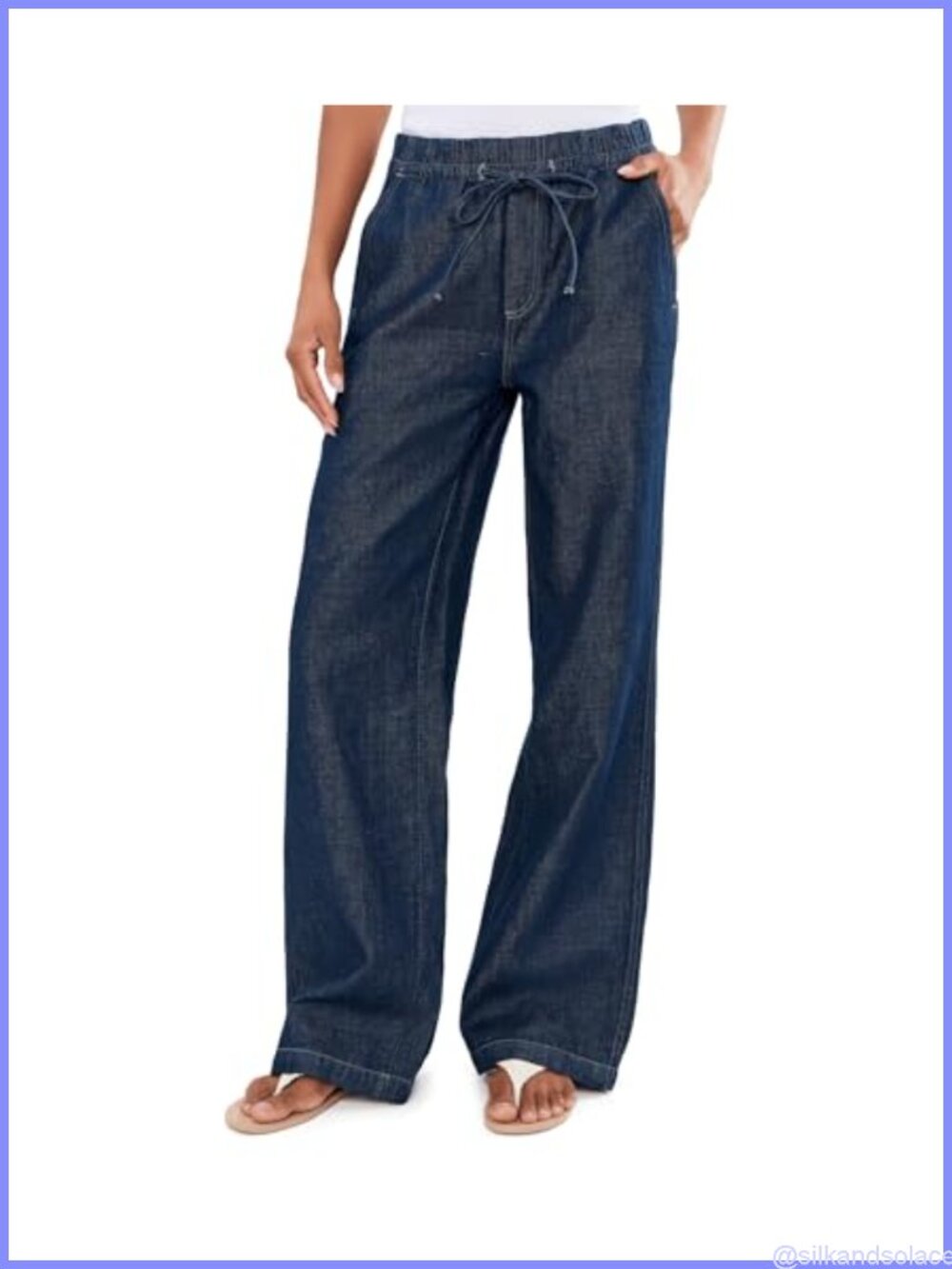 Women's Cinched Waist Jeans Adria Style Denim Pants